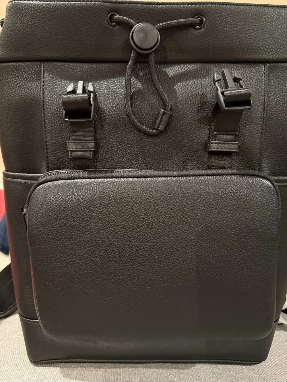 Bugatti Central Black Men's Leather Backpack